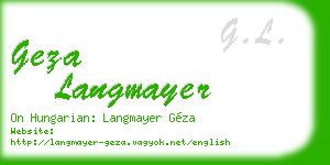 geza langmayer business card